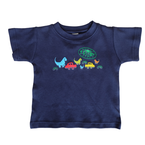 Little Explorer Tee Dino & Truck Adventures (12M, Navy Blue)