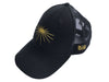Sun Symbol - Black Baseball Cap with Mesh Back